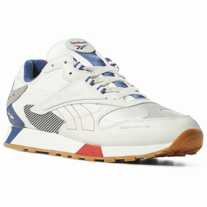 Tenisi Reebok Classic Leather Ati 90s Dama Albi/Gri/Albastri Romania TO5145ZX